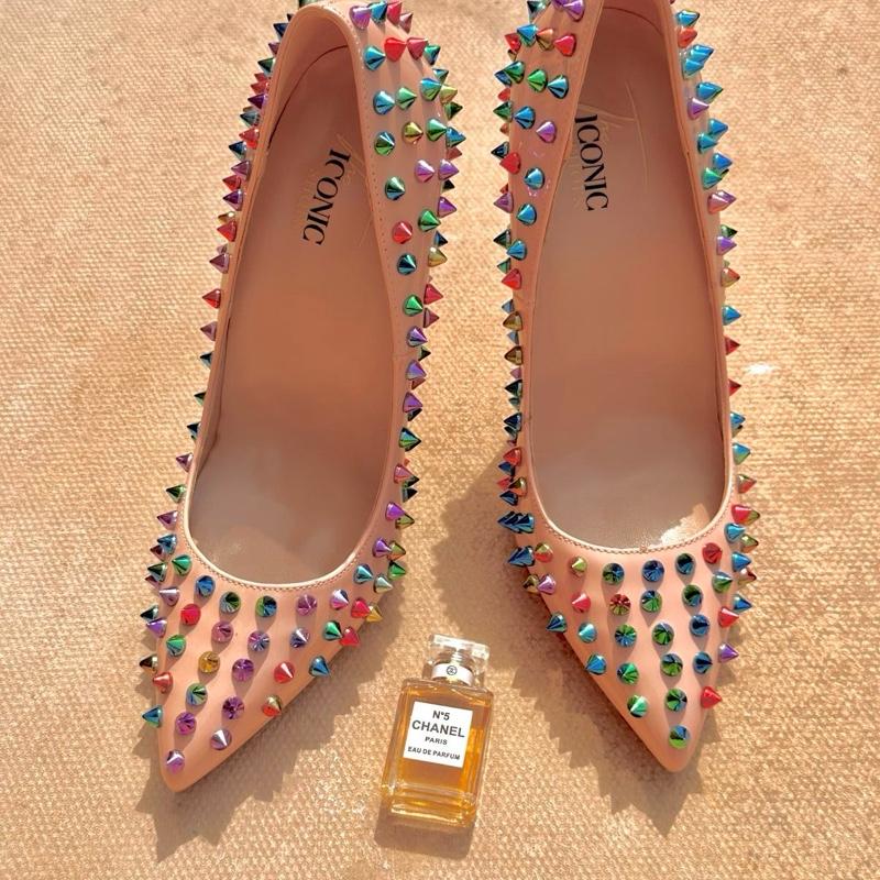 Fashion Lady – Mixed Colour Studded Stiletto Heels