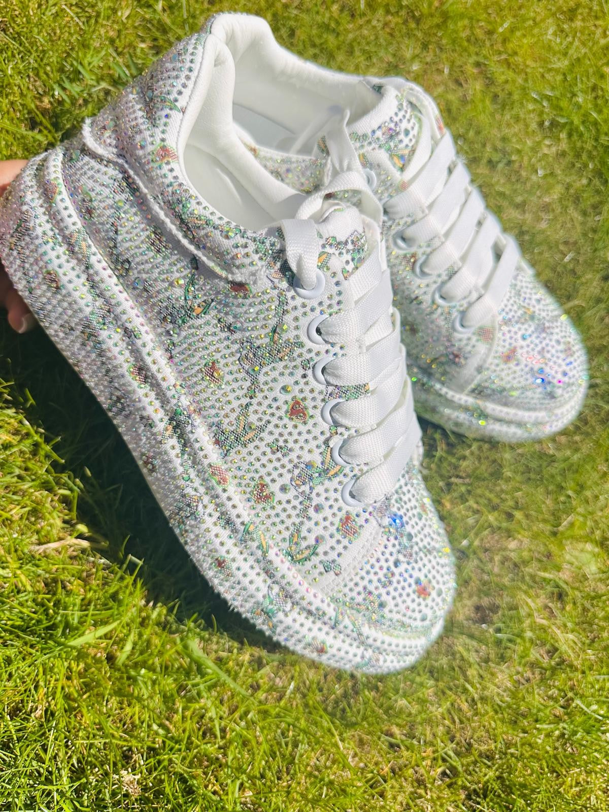 Tiffany – Fashionable Crystal Diamond Platform Sneakers