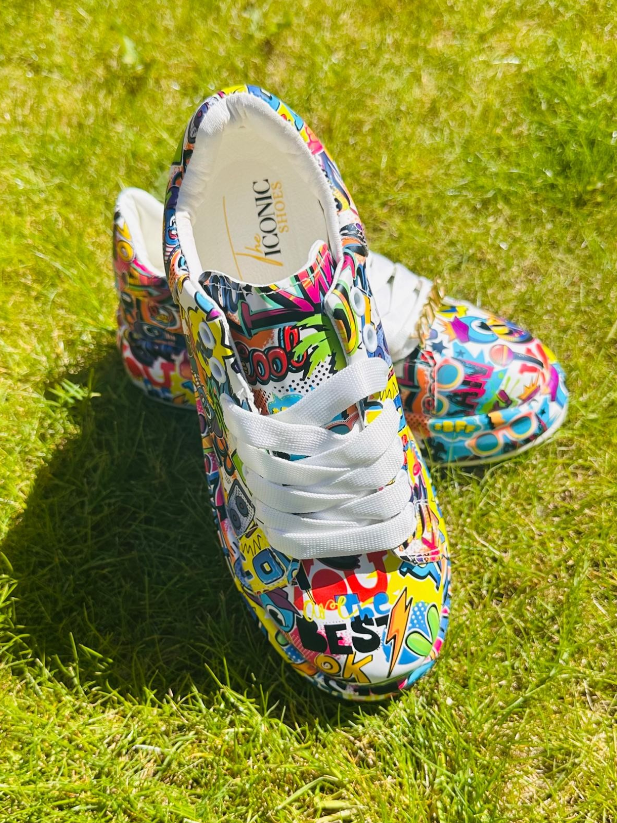 Best Friend Graffiti Platform Sneakers – Colorful, Unique & Trendy