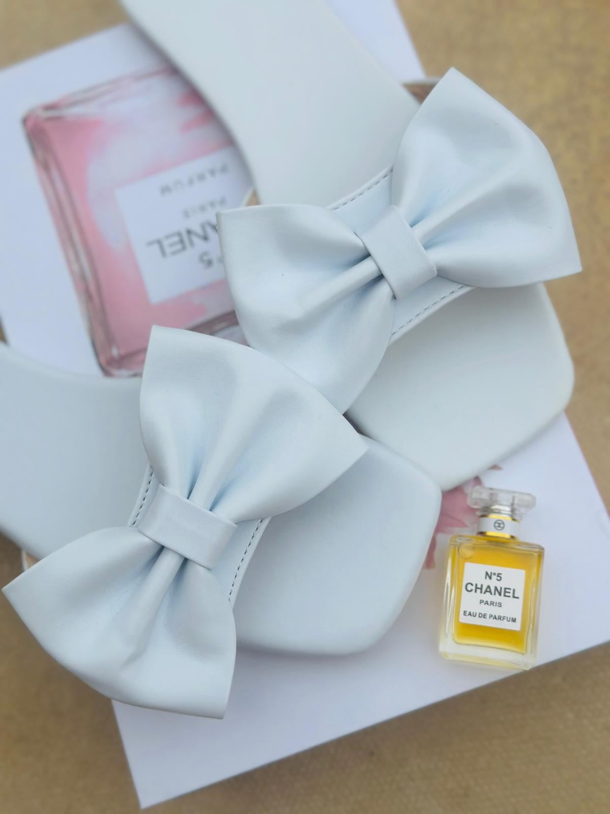 Butterfly Bow Knot Square-Toe Slides