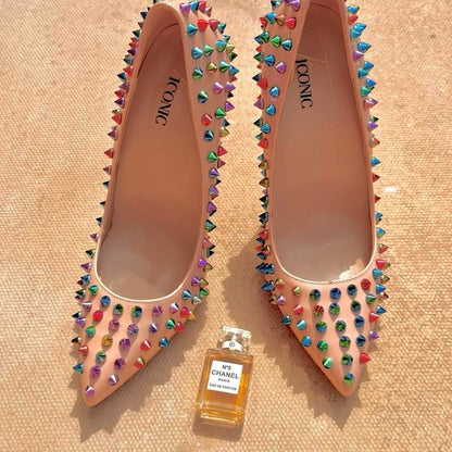 Fashion Lady – Mixed Colour Studded Stiletto Heels