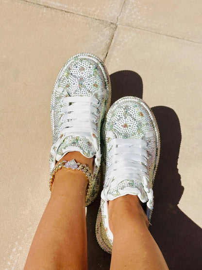 Tiffany – Fashionable Crystal Diamond Platform Sneakers