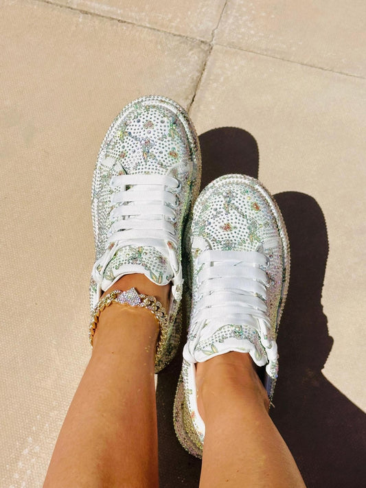 Tiffany – Fashionable Crystal Diamond Platform Sneakers
