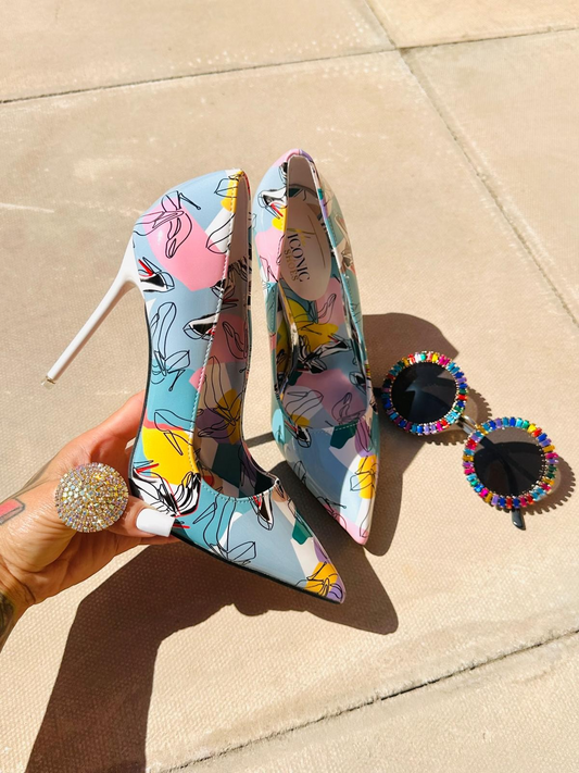 Mairy – Printed Colourful High-Heeled Stiletto