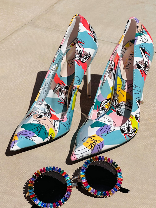 Mairy – Printed Colourful High-Heeled Stiletto
