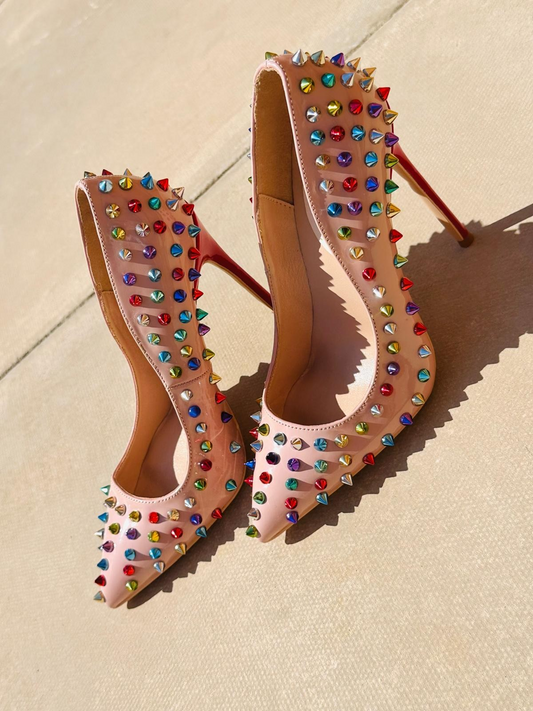 Fashion Lady – Mixed Colour Studded Stiletto Heels
