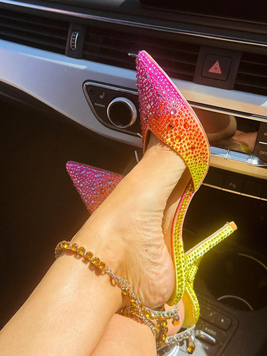 Candice – Luxury Gradient Rhinestone High Heels