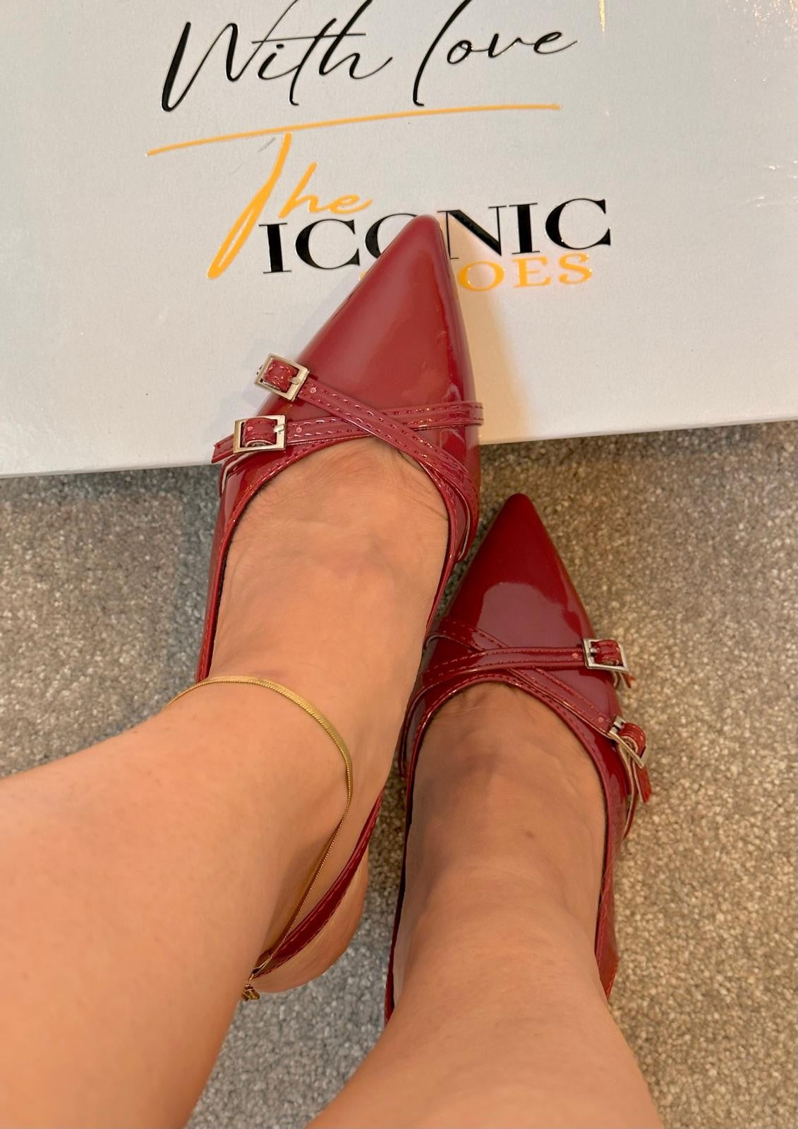 Patent Leather Pointed Toe Heels – MRS ELEGANT WINE RED