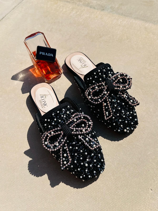 Madison – Bling Flat Bow Fashion Mules