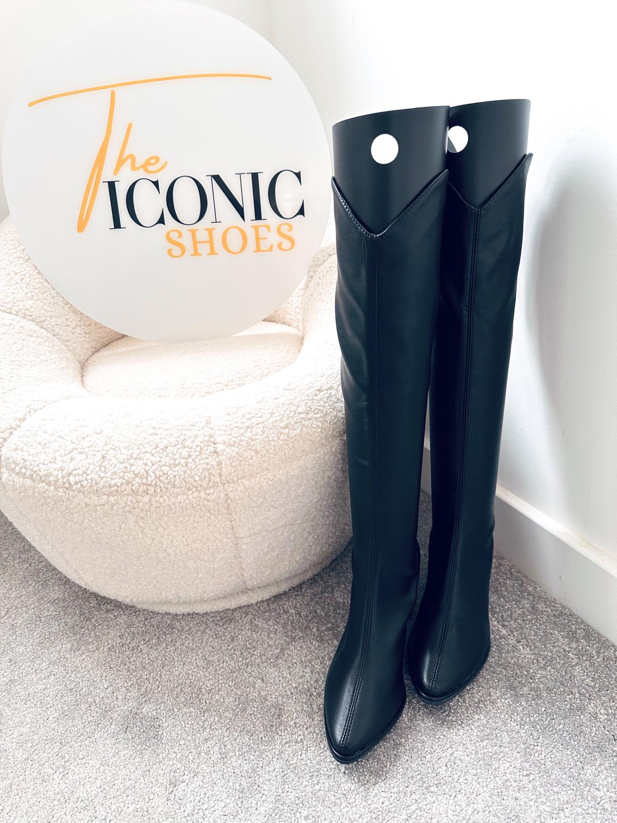 Simple Thick High Heels Autumn Winter Boots Knee High LILIANA