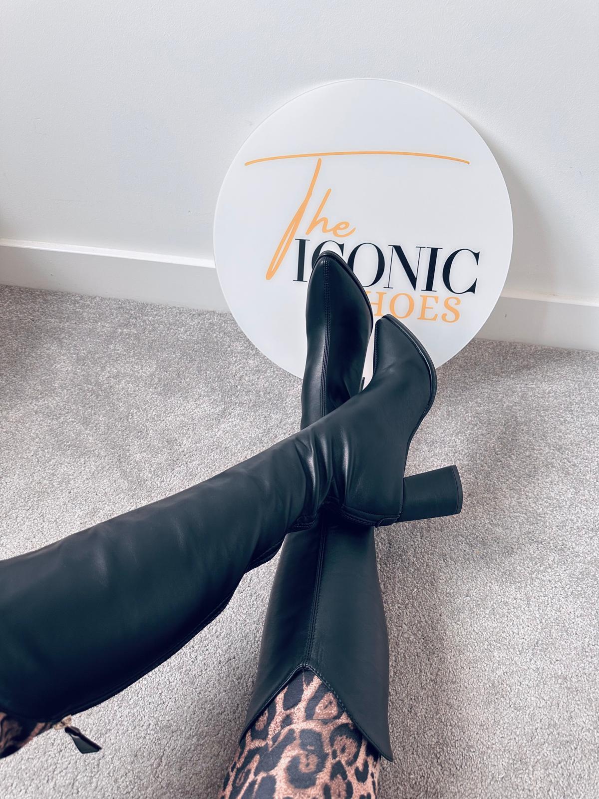 Simple Thick High Heels Autumn Winter Boots Knee High LILIANA
