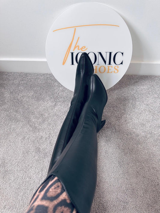 Simple Thick High Heels Autumn Winter Boots Knee High LILIANA