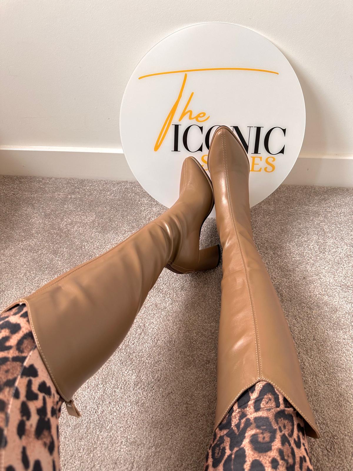 Simple Thick High Heels Autumn Winter Boots Knee High JESSICA
