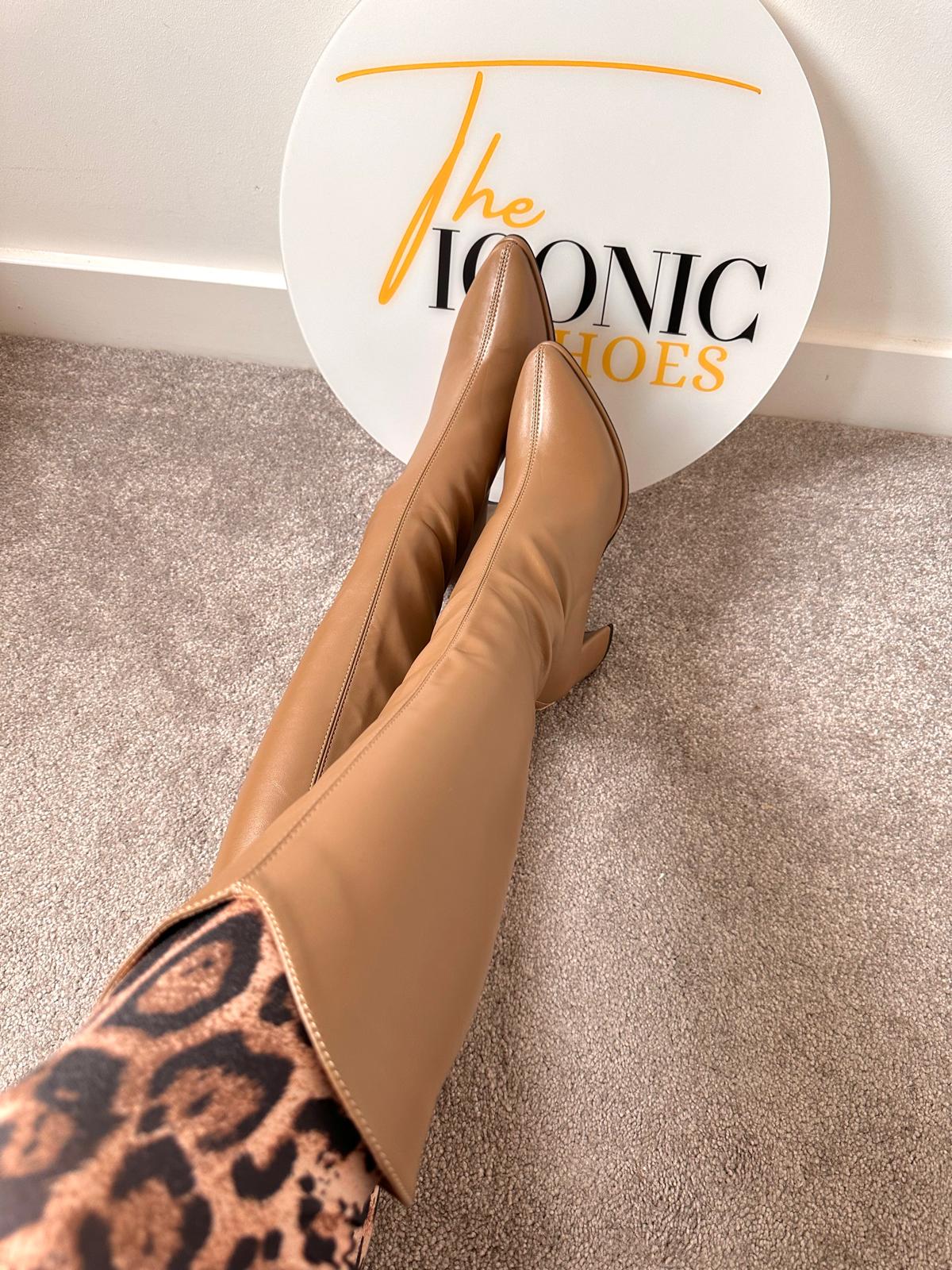 Simple Thick High Heels Autumn Winter Boots Knee High JESSICA