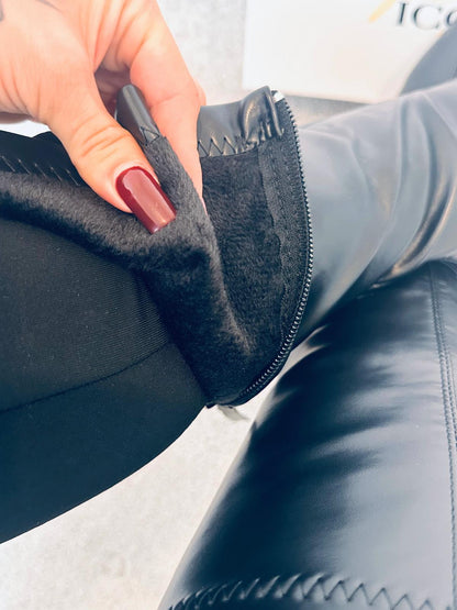 Zipper Knee High patent leather Thin High Heel pointed toe Alana