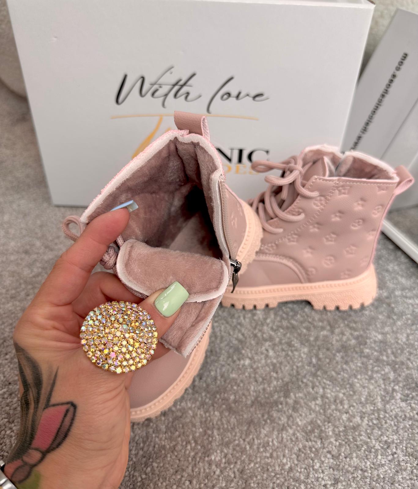 Kid fashion girl ankle wool- fury boots TINY VITTO