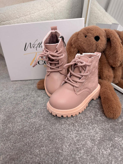 Kid fashion girl ankle wool- fury boots TINY VITTO