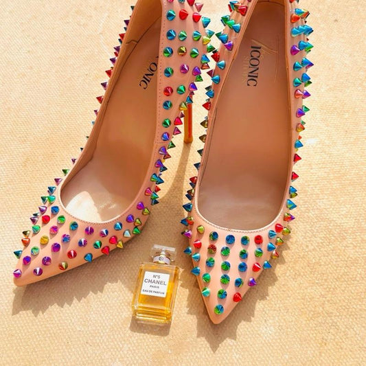 Fashion Lady – Mixed Colour Studded Stiletto Heels