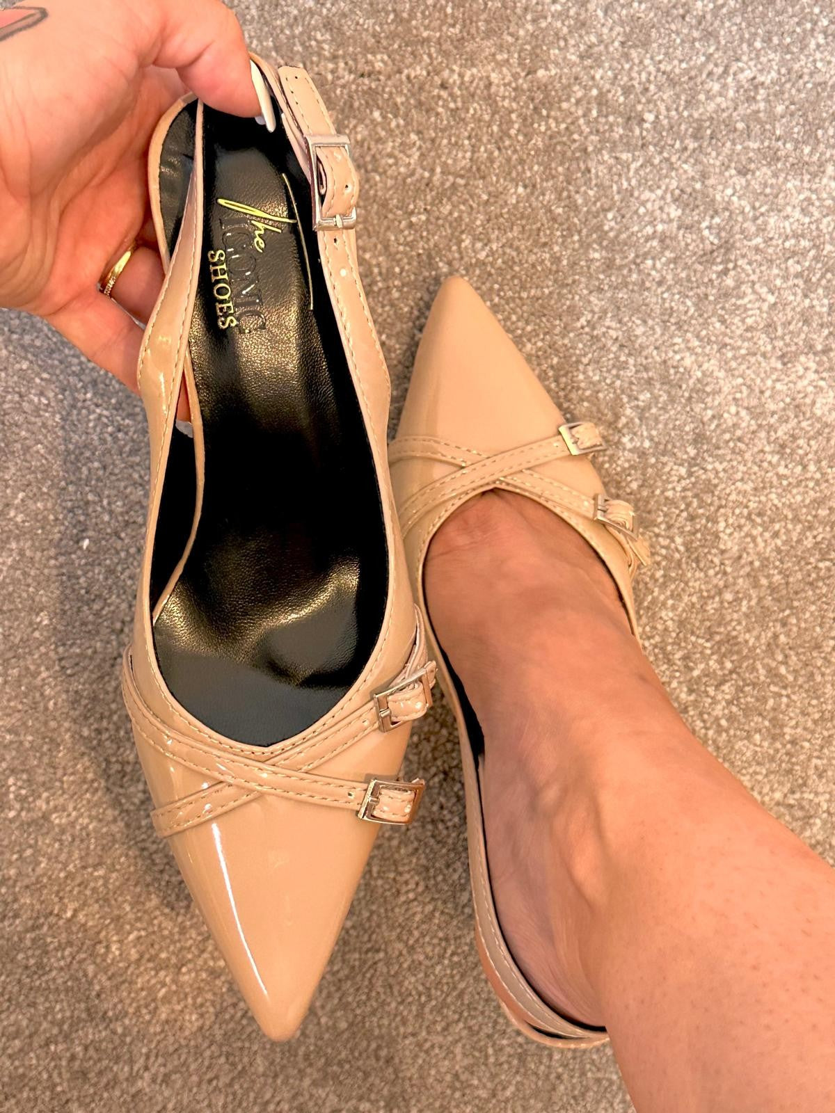 Patent Leather Pointed Toe Heels – MRS ELEGANT BEIGE