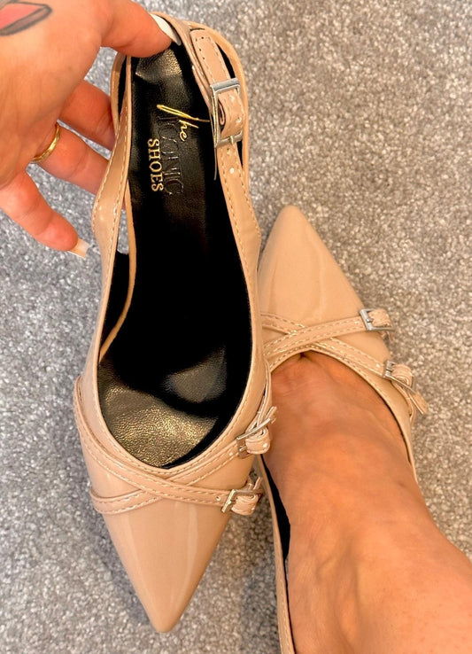 Patent Leather Pointed Toe Heels – MRS ELEGANT BEIGE