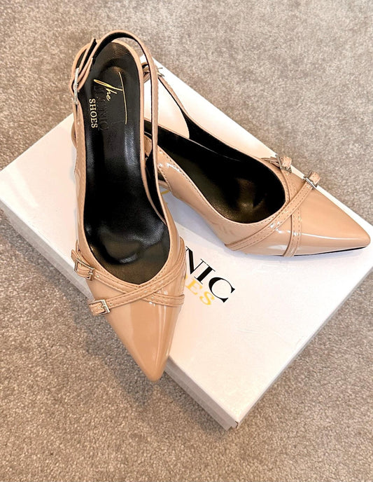 Patent Leather Pointed Toe Heels – MRS ELEGANT BEIGE