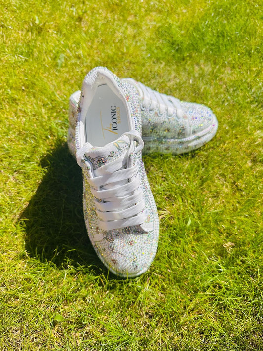 Tiffany – Fashionable Crystal Diamond Platform Sneakers