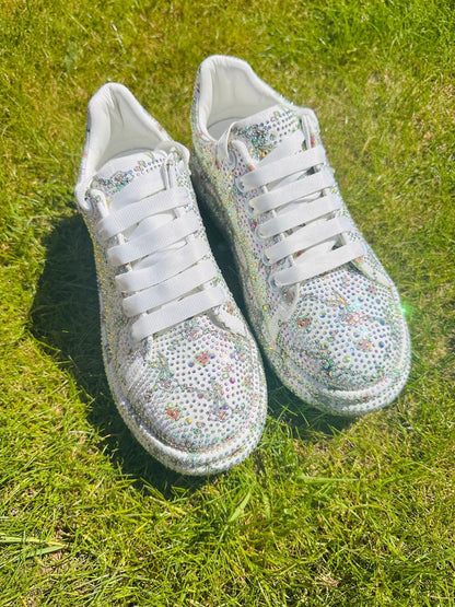 Tiffany – Fashionable Crystal Diamond Platform Sneakers